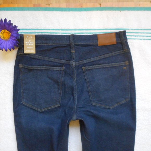 🌸SOLD🌸 New MADEWELL JEANS Size 30 Dark Mid Rise Skinny Denim - Picture 9 of 13